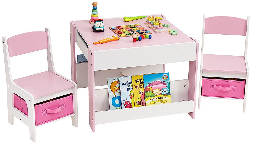 Yorbay Kindersitzgruppe Kindertisch mit Stauraum, Maltisch günstig online kaufen