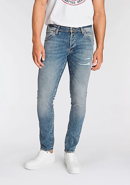Jack & Jones Slim-fit-Jeans "JJIGLENN – Jeans mit Gürtelschlaufen und Used- günstig online kaufen