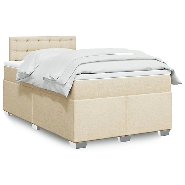 vidaXL Boxspringbett mit Matratze Creme 120x190 cm Stoff2101585 günstig online kaufen