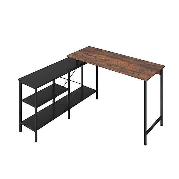 Costway L-Förmiger Schreibtisch Wendbar mit 2 Regalen & CPU-Ständer günstig online kaufen