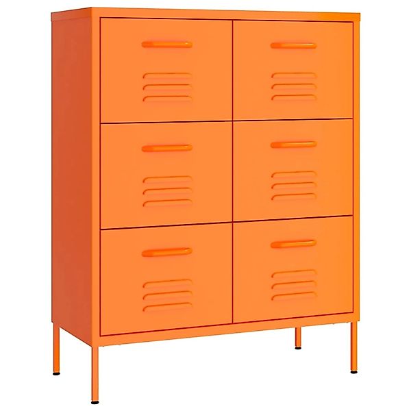 Schubladenschrank Orange 80x35x101,5 Cm Stahl günstig online kaufen