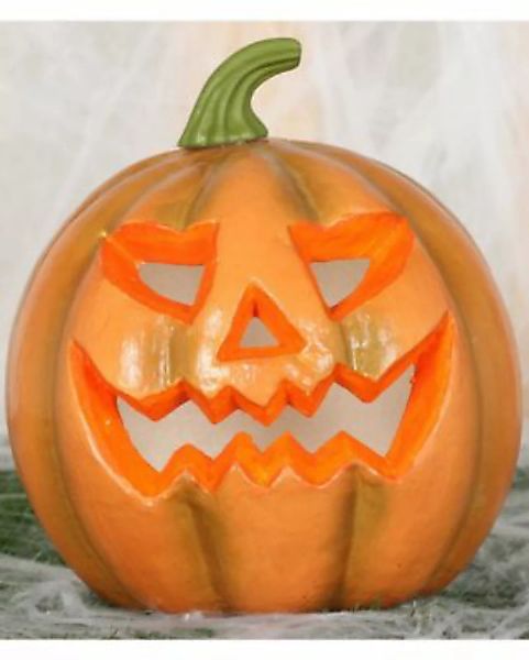 Kürbis Dekorationsartikel mit Beleuchtung Halloween 24cm Partydeko orange günstig online kaufen