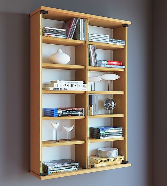 VCM Media-Regal "VCM Holz CD DVD Wandregal/Wandvitrine  Vitrine mit 2 ESG-S günstig online kaufen