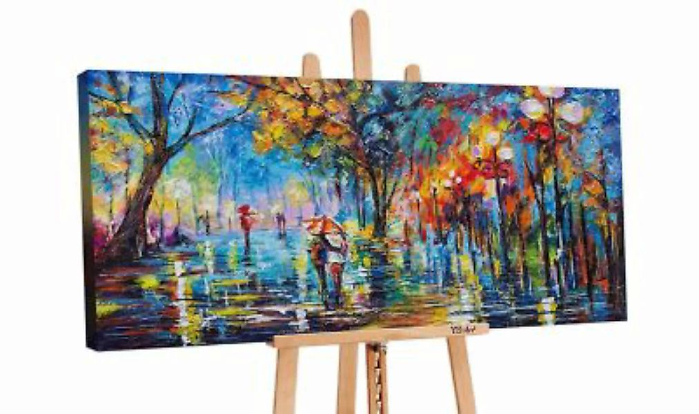 YS-Art™ Gemälde YS-Art Pärchen Acryl Gemälde „Herbstliche Allee“, Wandbild günstig online kaufen