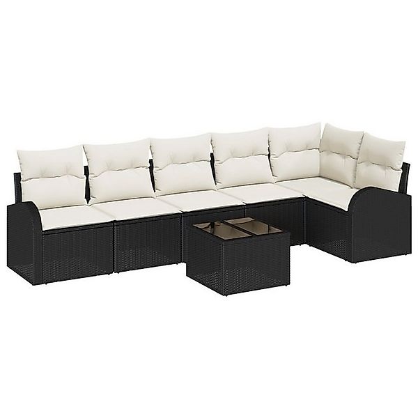 vidaXL Loungesofa 6-tlg. Garten-Sofagarnitur mit Kissen Braun Poly Rattan, günstig online kaufen