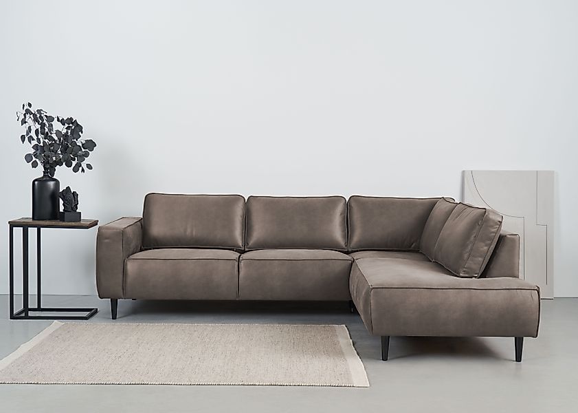 Places of Style Ecksofa »Fumone, Lederoptik oder Soft-Touch Chenille«, Brei günstig online kaufen