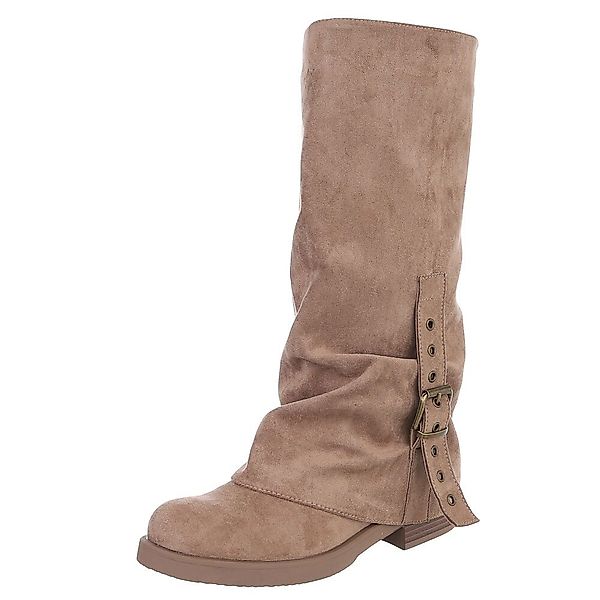 Ital-Design Elegante Damenstiefel mit Riemenverzierung für günstig online kaufen