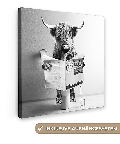 OneMillionCanvasses® Leinwandbild Schottischer Highlander - WC günstig online kaufen