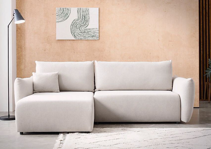 Home affaire Ecksofa "MAVAS Schlafsofa mit Bettkasten, L-Form," ca.257/127c günstig online kaufen