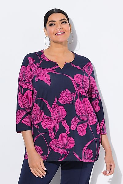 Ulla Popken T-Shirt Shirt Blüten A-Linie günstig online kaufen