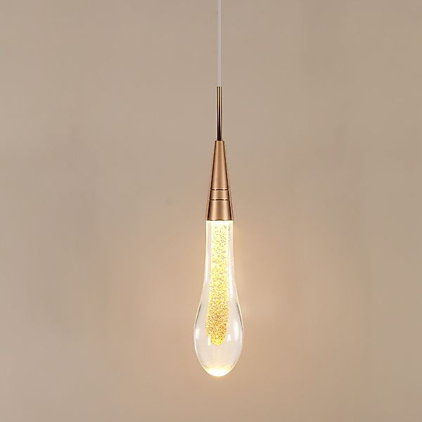 Goeco LED Kronleuchter Wassertropfen-Kronleuchter, goldene Glaslampe, günstig online kaufen