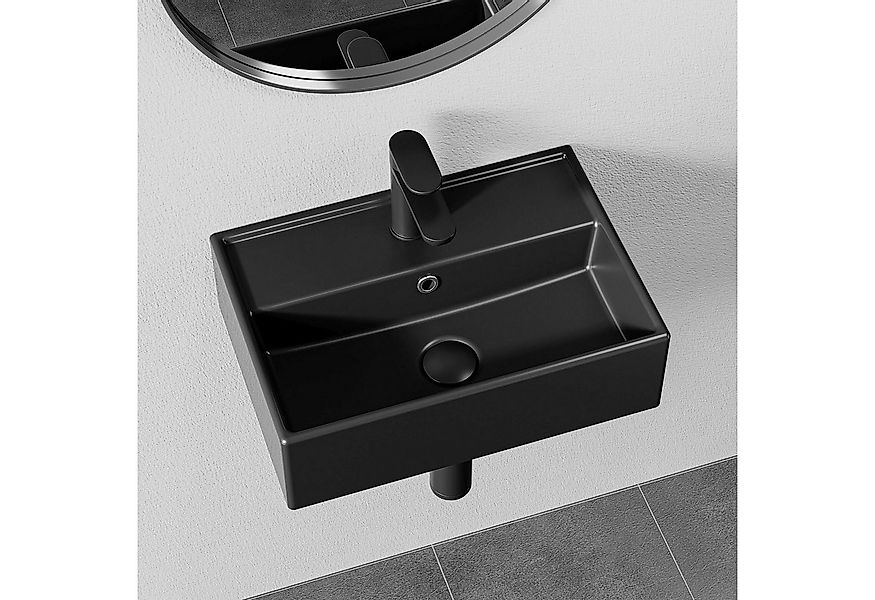 HOROW Waschbecken Aufsatzwaschbecken Hängewaschbecken Wandmontage Keramik 4 günstig online kaufen