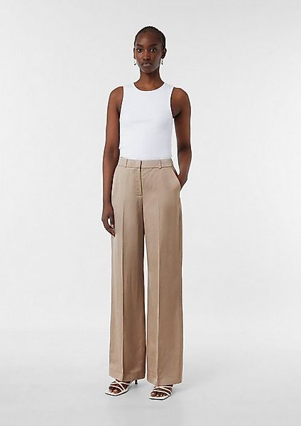 comma Chinos Hose Schimmernde Marlenehose aus Leinenmix mit Formbund günstig online kaufen