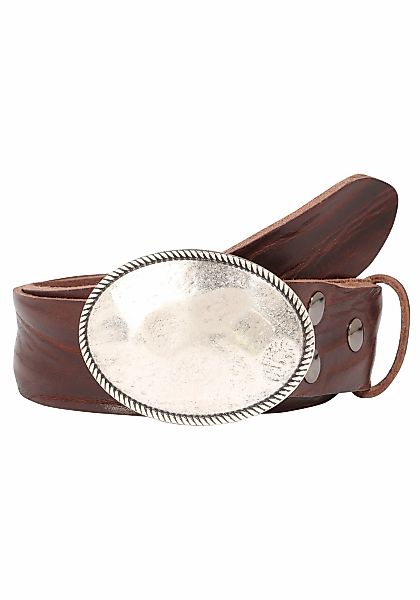 Rettungsring Gürtel Ledergürtel mit austauschbarer Schließe "Oval Matt Gehä günstig online kaufen