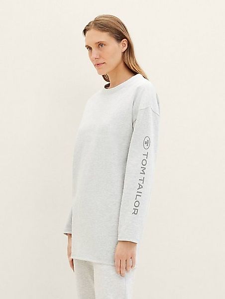 TOM TAILOR Pyjamaoberteil Loungewear oversized Langarmshirt mit Logo-Print günstig online kaufen
