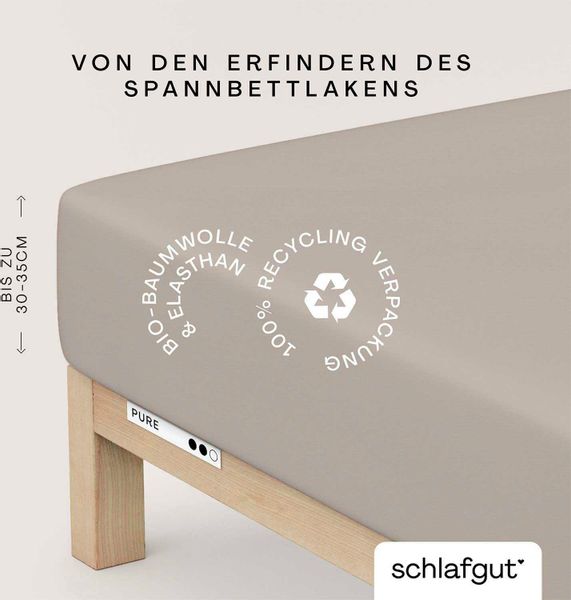 Schlafgut Spannbettlaken "PURE Bio-Baumwolle mit Elasthan, dehnbar blickdic günstig online kaufen