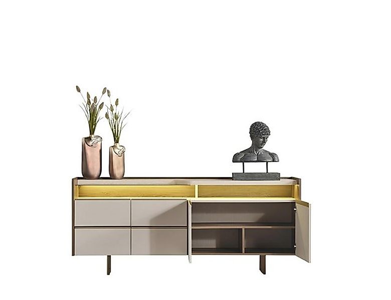 Xlmoebel TV-Schrank Esszimmermöbel-Set mit Spiegel: Beige Holz Sideboard-Ko günstig online kaufen