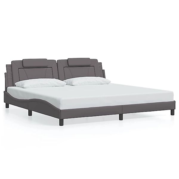 vidaXL Bettgestell Viana ohne Matratze Grau 200x200 cm Kunstleder 3208120 günstig online kaufen