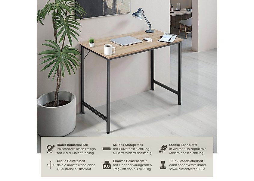 tectake Schreibtisch Jenkins (1-St., 1 tlg), Geradliniger Schreibtisch im m günstig online kaufen