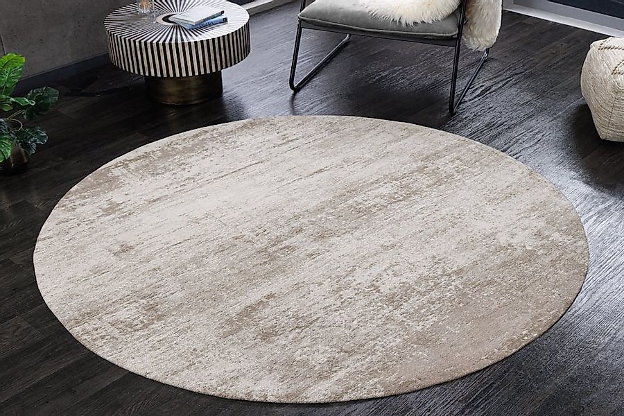 riess-ambiente Teppich MODERN ART 150cm beige grau, rund, Höhe: 10 mm, Vint günstig online kaufen