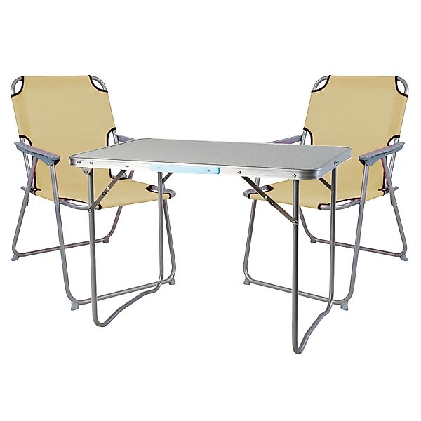 Mojawo 3 Teilig Campingmöbel Set Alu mit Tragegriff Camping L70xB50xH59cm F günstig online kaufen
