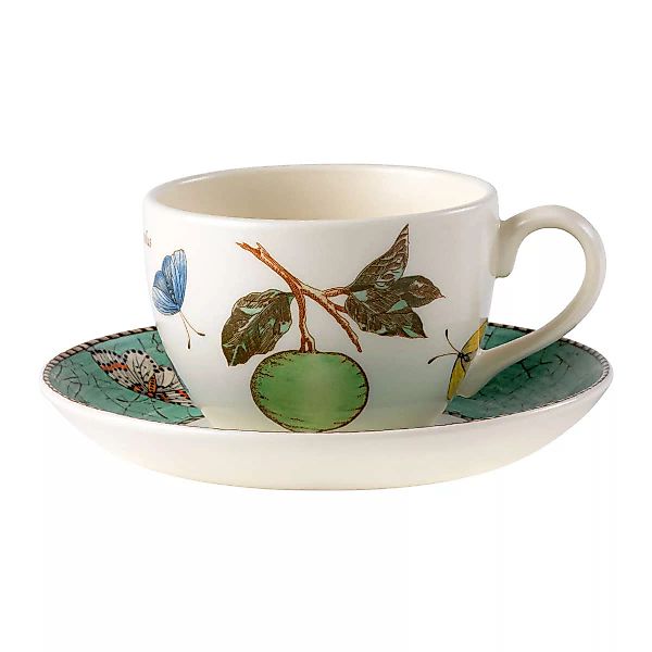 Wedgwood 'Sarah´s Garden' Kaffeetasse / Teetasse 0,20 L mit Untertasse Grün günstig online kaufen