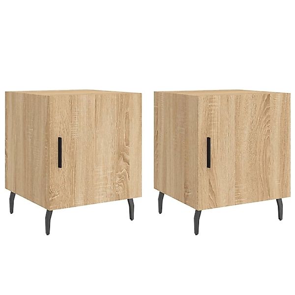 vidaXL Nachttische 2 Stk Sonoma-Eiche 40x40x50 cm Holzwerkstoff Modell 2 günstig online kaufen