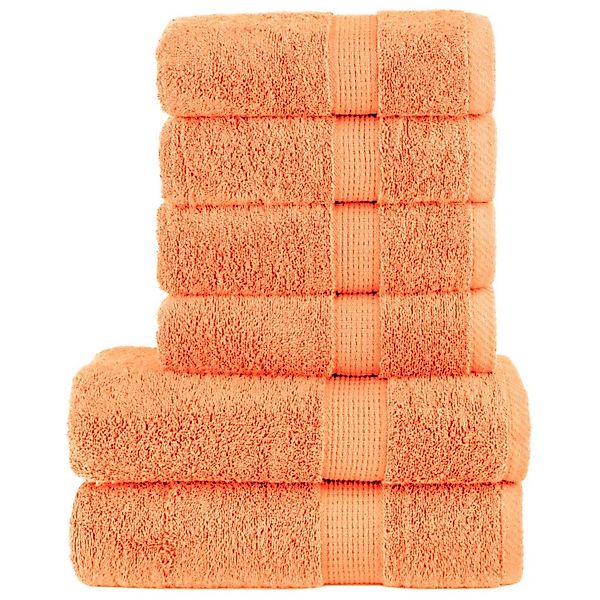 vidaXL 6 Tlg Premium-Handtuch-Set Orange 600 g/m2 100% Baumwolle günstig online kaufen