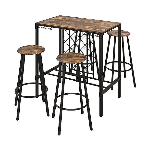 COSTWAY Bartisch, 5-tlg. mit 4 Barhockern, günstig online kaufen
