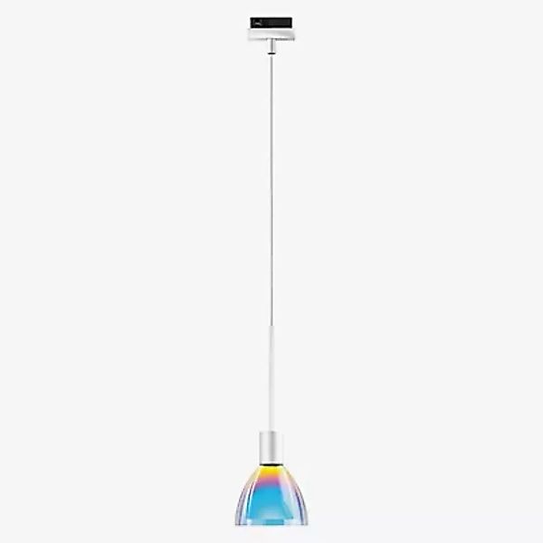 Bruck Silva Pendelleuchte LED für Duolare Schiene - ø11 cm, weiß, Glas blau günstig online kaufen