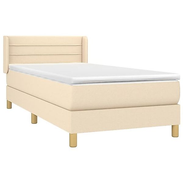 vidaXL Bett Boxspringbett mit Matratze Creme 80x200 cm Stoff günstig online kaufen