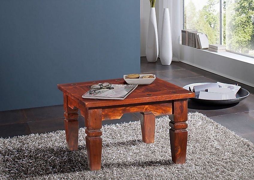 Massivmoebel24 Couchtisch Couchtisch Akazie 60x60x40 nougat lackiert OXFORD günstig online kaufen