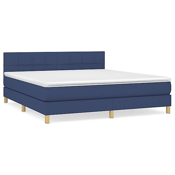 vidaXL Boxspringbett mit Matratze Blau 180x200 cm Stoff1396262 günstig online kaufen