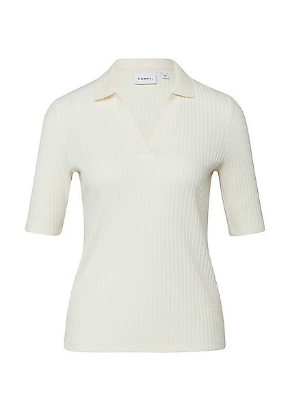comma Kurzarmshirt T-Shirt Softes Poloshirt mit Rippstruktur günstig online kaufen