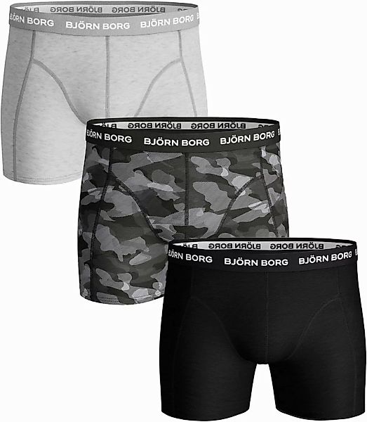 Björn Borg Shorts 3er-Pack Grau Schwarz - Größe M günstig online kaufen
