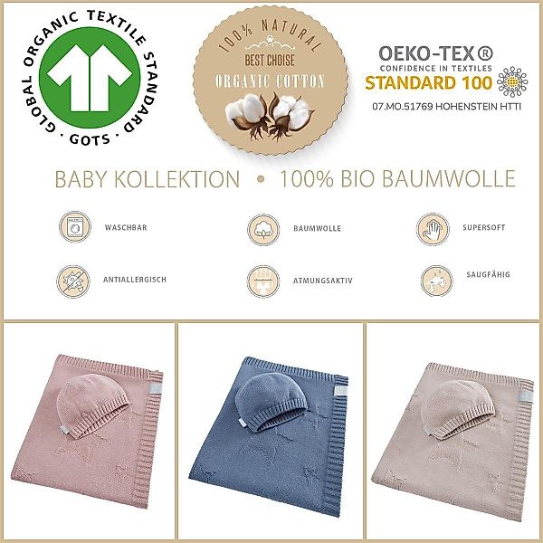 Babydecke 90x70cm - Strickdecke aus 100% günstig online kaufen