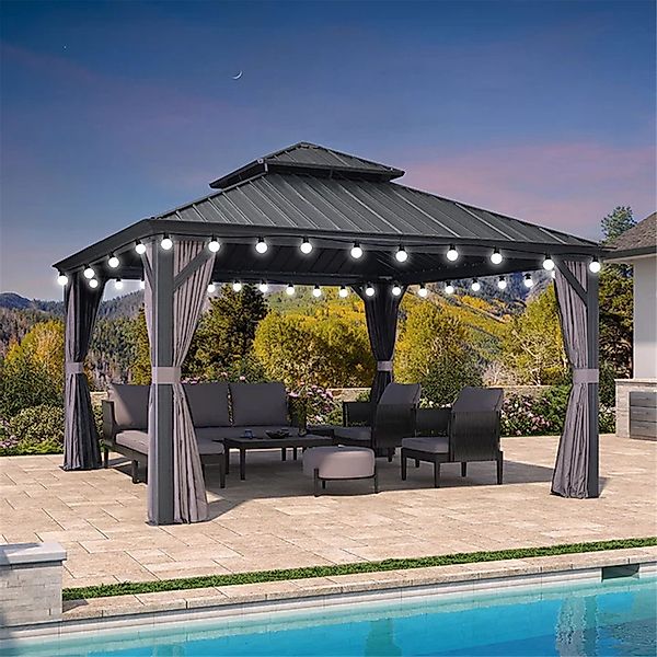PURPLE LEAF Pavillon Hardtop Aluminium Gartenpavillon günstig online kaufen