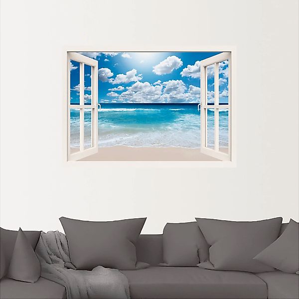 Artland Wandbild "Fensterblick Großartige Strandlandschaft", Fensterblick, günstig online kaufen