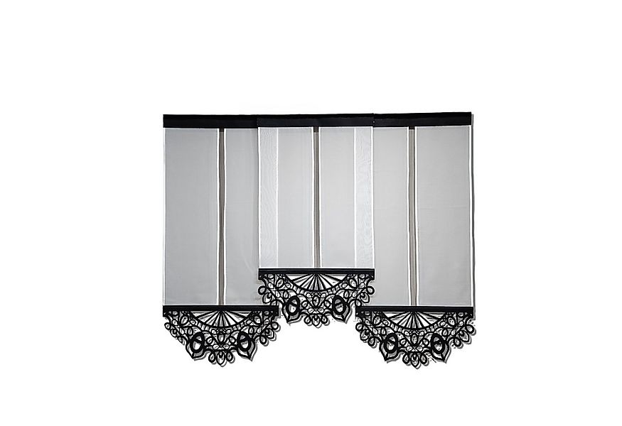 Gardinen by Justyna Scheibengardine 3er Grade Paneel Set Schwarz (3 St), Kr günstig online kaufen