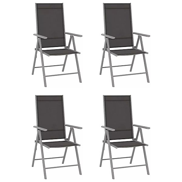 Gartenstühle Klappbar 4 Stk. Textilene Schwarz günstig online kaufen