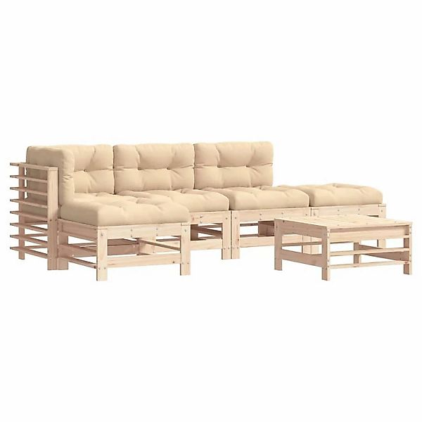 vidaXL 6-tlg Garten-Lounge-Set mit Kissen Massivholz Modell 6 günstig online kaufen