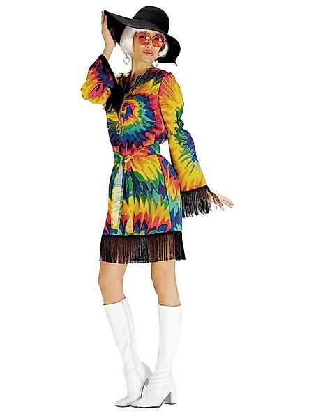 Metamorph Hippie-Kostüm Hippie Batikkleid - 70er Hippiekleid für Fasching, günstig online kaufen