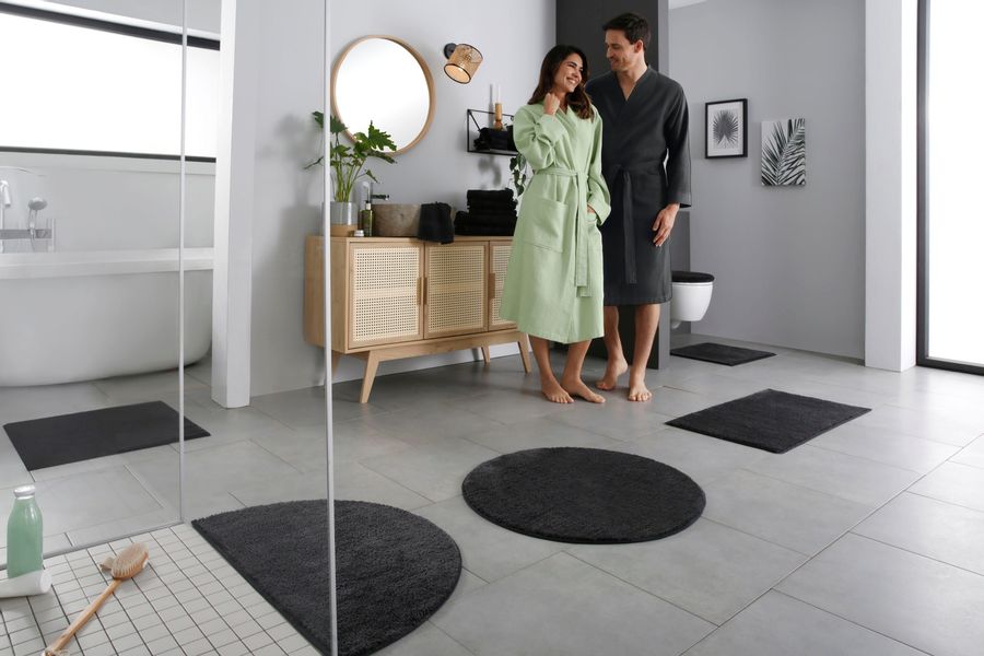 my home Badematte "Vanessa, Badvorleger, Badezimmer Teppich" Höhe 10 mm rut günstig online kaufen