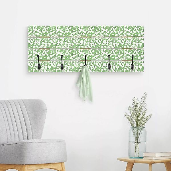 Wandgarderobe Natürliches Muster Pusteblume mit Punkten vor Grün günstig online kaufen
