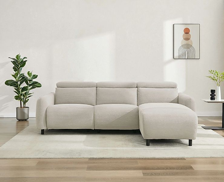 Home affaire Ecksofa "SKAANE in Cord, L-Form, 274 cm, manuelle u. elektrisc günstig online kaufen