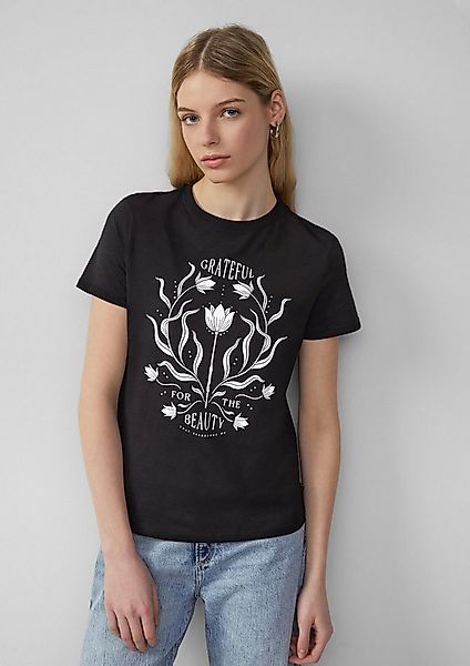 QS Kurzarmshirt T-Shirt Baumwollshirt mit Frontprint günstig online kaufen