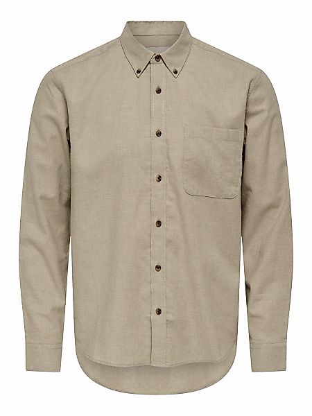 ONLY & SONS Langarmhemd "ONSJUPITER REG FIT LS SHIRT NOOS" mit Button Down günstig online kaufen