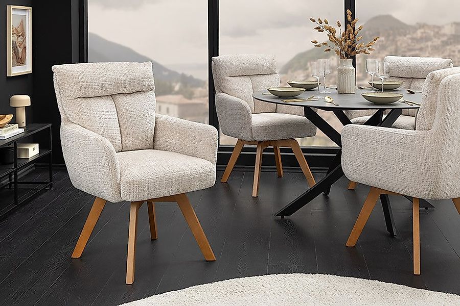 riess-ambiente Polsterstuhl BIG GEORGE champagner / natur - Drehstuhl, Chen günstig online kaufen