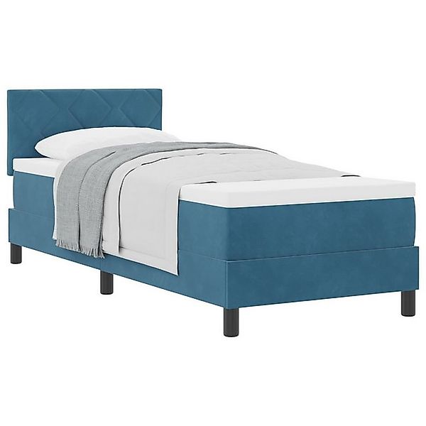 vidaXL Bett Boxspringbett mit Matratze Dunkelblau 80x200 cm Samt (1-tlg) günstig online kaufen