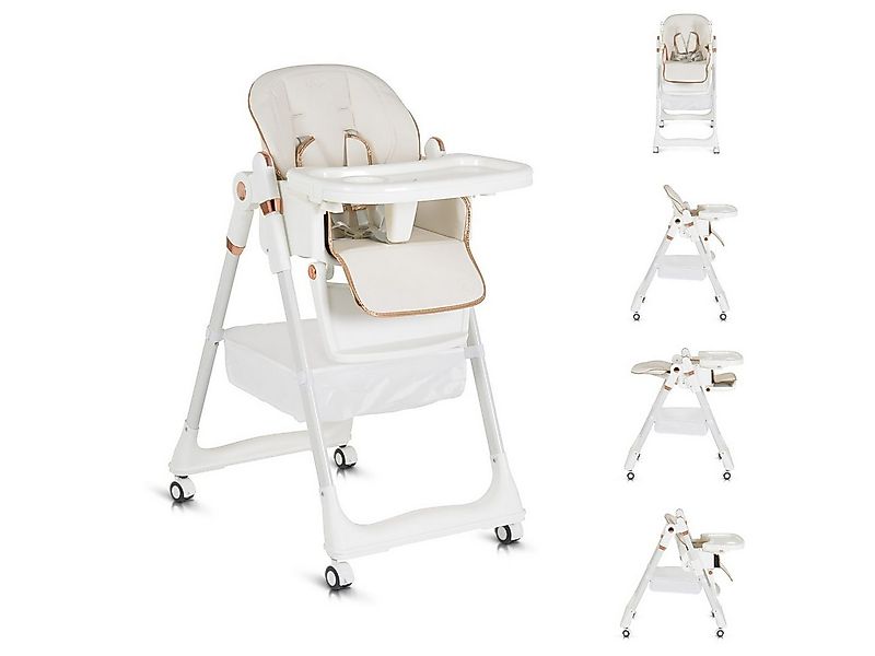 Moni Kombihochstuhl Kinderhochstuhl Lindo klappbar, Lätzchen Besteck Räder günstig online kaufen